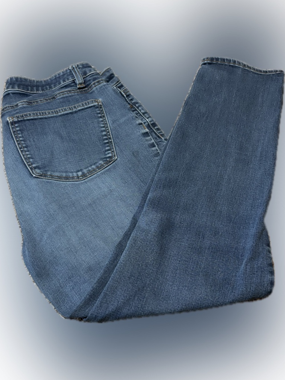 E134 Talbots Women’s Ankle Jeans in Mid Blue, Size 8